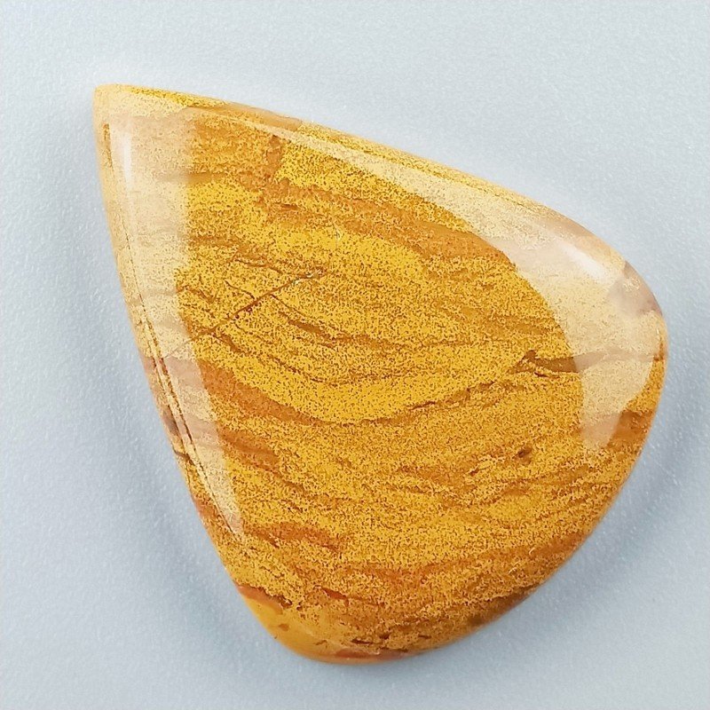 Diaspro Giallo Naturale Forma Goccia Piatto Cabochon Liscio Fatto a Mano 37X28mm 10,10gm 1pz