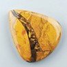 Diaspro Giallo Naturale Forma Goccia Piatto Cabochon Liscio Fatto a Mano 33X28X6mm 9,35gm 1pz