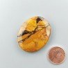 Diaspro Giallo Naturale Forma Ovale Piatto Cabochon Liscio Fatto a Mano 34X28X6mm 10,80gm 1pz