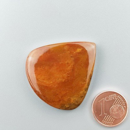 Diaspro Giallo Naturale Forma Cuore Piatto Cabochon Liscio Fatto a Mano 35X32mm 9,30gm 1pz