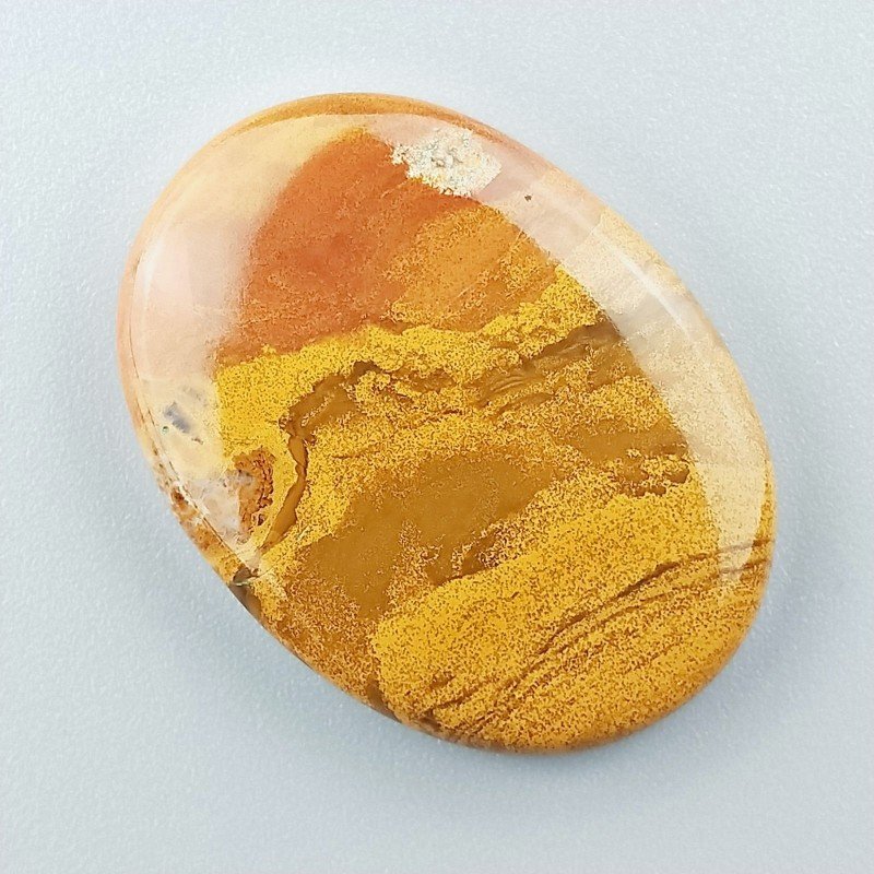 Diaspro Giallo Naturale Forma Ovale Piatto Cabochon Liscio Fatto a Mano 34X25X5mm 8,50gm 1pz