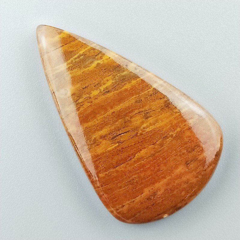 Diaspro Giallo Naturale Forma Goccia Piatto Cabochon Liscio Fatto a Mano 45X27X6mm 11,90gm 1pz