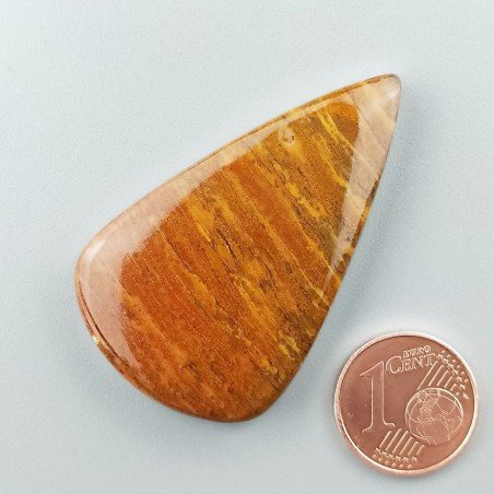 Diaspro Giallo Naturale Forma Goccia Piatto Cabochon Liscio Fatto a Mano 45X27X6mm 11,90gm 1pz