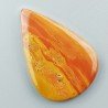 Diaspro Giallo Naturale Forma Goccia Piatto Cabochon Liscio Fatto a Mano 39X26X4mm 5,70gm 1pz