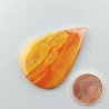 Diaspro Giallo Naturale Forma Goccia Piatto Cabochon Liscio Fatto a Mano 39X26X4mm 5,70gm 1pz