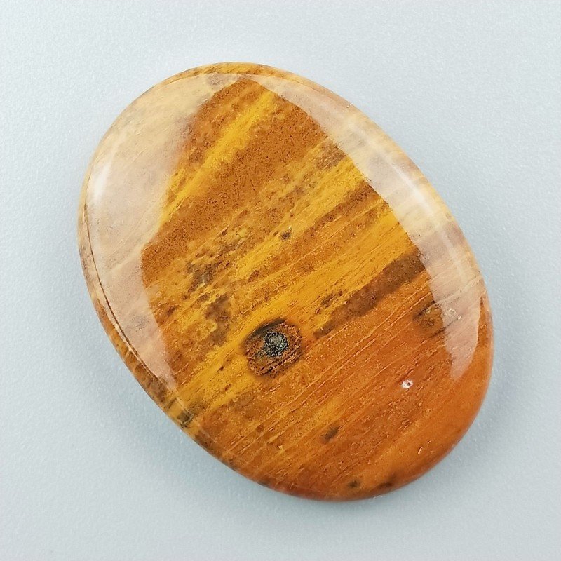 Diaspro Giallo Naturale Forma Ovale Piatto Cabochon Liscio Fatto a Mano 39X29mm 12,50gm 1pz