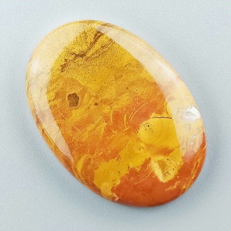 Diaspro Giallo Naturale Forma Ovale Piatto Cabochon Liscio Fatto a Mano 35X25X6mm 9,10gm 1pz