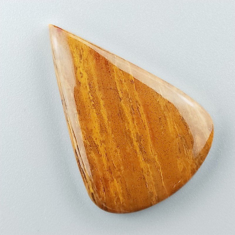 Diaspro Giallo Naturale Forma Goccia Piatto Cabochon Liscio Fatto a Mano 39X28mm 9,95gm 1pz