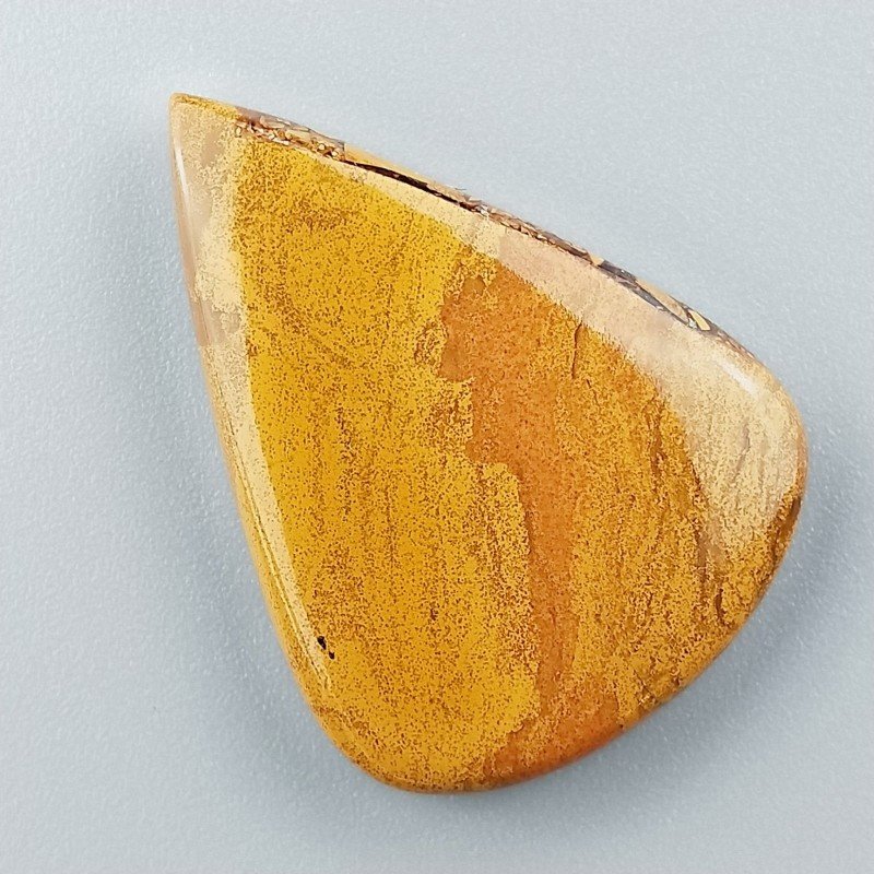 Diaspro Giallo Naturale Forma Goccia Piatto Cabochon Liscio Fatto a Mano 36X27X6mm 8,10gm 1pz