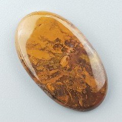 Diaspro Giallo Naturale Forma Ovale Piatto Cabochon Liscio Fatto a Mano 35X21X4mm 7,20gm 1pz