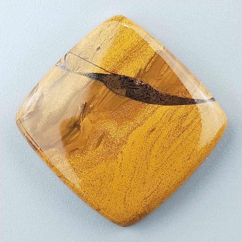 Diaspro Giallo Forma Rettangolare Piatto Cabochon Liscio Fatto a Mano 29X28mm 9,95gm 1pz