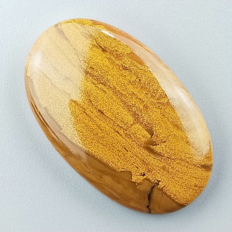 Diaspro Giallo Naturale Forma Ovale Piatto Cabochon Liscio Fatto a Mano 35X22X6mm 8,20gm 1pz