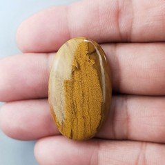 Diaspro Giallo Naturale Forma Ovale Piatto Cabochon Liscio Fatto a Mano 35X22X6mm 8,20gm 1pz