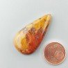 Diaspro Giallo Naturale Forma Goccia Piatto Cabochon Liscio Fatto a Mano 35X18X5mm 5,40gm 1pz