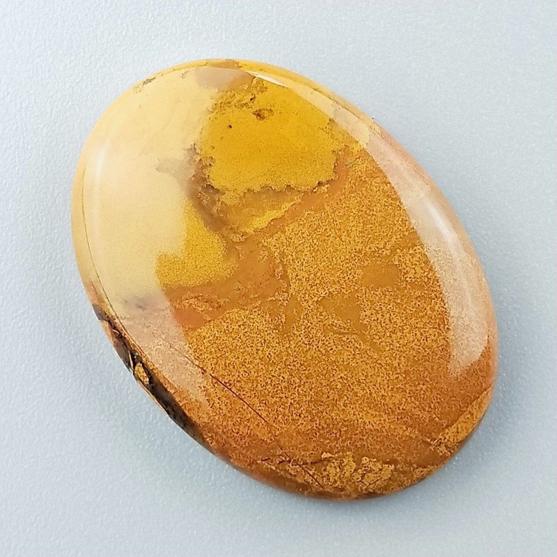 Diaspro Giallo Naturale Forma Ovale Piatto Cabochon Liscio Fatto a Mano 32X23mm 7,15gm 1pz