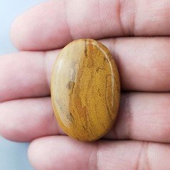 Diaspro Giallo Naturale Forma Ovale Piatto Cabochon Liscio Fatto a Mano 33X23X6mm 8,25gm 1pz