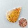 Diaspro Giallo Naturale Forma Goccia Piatto Cabochon Liscio Fatto a Mano 34X23X5mm 5,55gm 1pz