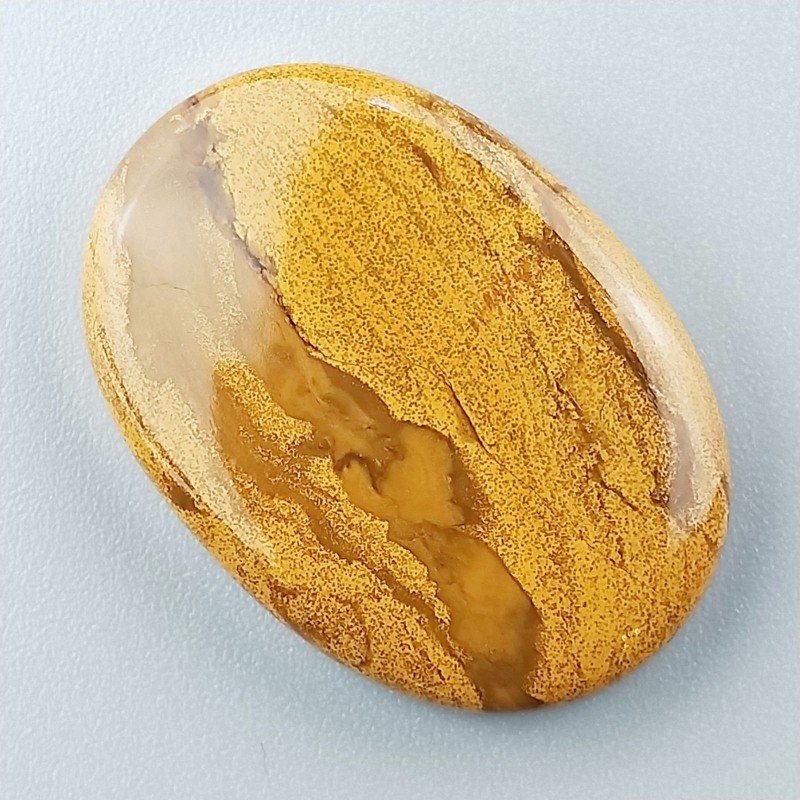 Diaspro Giallo Naturale Forma Ovale Piatto Cabochon Liscio Fatto a Mano 30X21X5mm 7,00gm 1pz