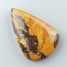 Diaspro Giallo Naturale Forma Goccia Piatto Cabochon Liscio Fatto a Mano 28X19X6mm 4,80gm 1pz