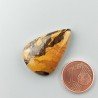 Diaspro Giallo Naturale Forma Goccia Piatto Cabochon Liscio Fatto a Mano 28X19X6mm 4,80gm 1pz