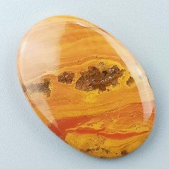 Diaspro Giallo Naturale Forma Ovale Piatto Cabochon Liscio Fatto a Mano 33X23X4mm 5,25gm 1pz