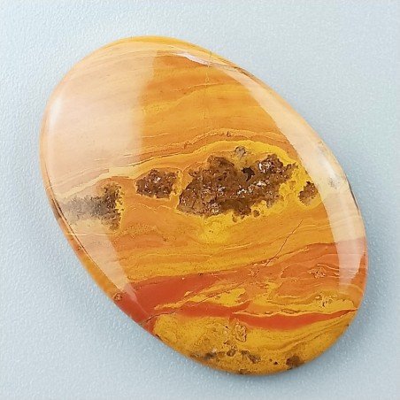 Diaspro Giallo Naturale Forma Ovale Piatto Cabochon Liscio Fatto a Mano 33X23X4mm 5,25gm 1pz
