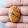 Diaspro Giallo Naturale Forma Ovale Piatto Cabochon Liscio Fatto a Mano 33X23X4mm 5,25gm 1pz