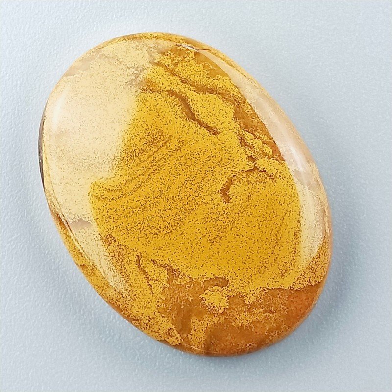 Diaspro Giallo Naturale Forma Ovale Piatto Cabochon Liscio Fatto a Mano 30X22mm 7,25gm 1pz