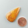 Diaspro Giallo Naturale Forma Goccia Piatto Cabochon Liscio Fatto a Mano 31X18X4mm 3,50gm 1pz