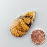 Diaspro Giallo Naturale Forma Goccia Piatto Cabochon Liscio Fatto a Mano 36X19X4mm 5,00gm 1pz