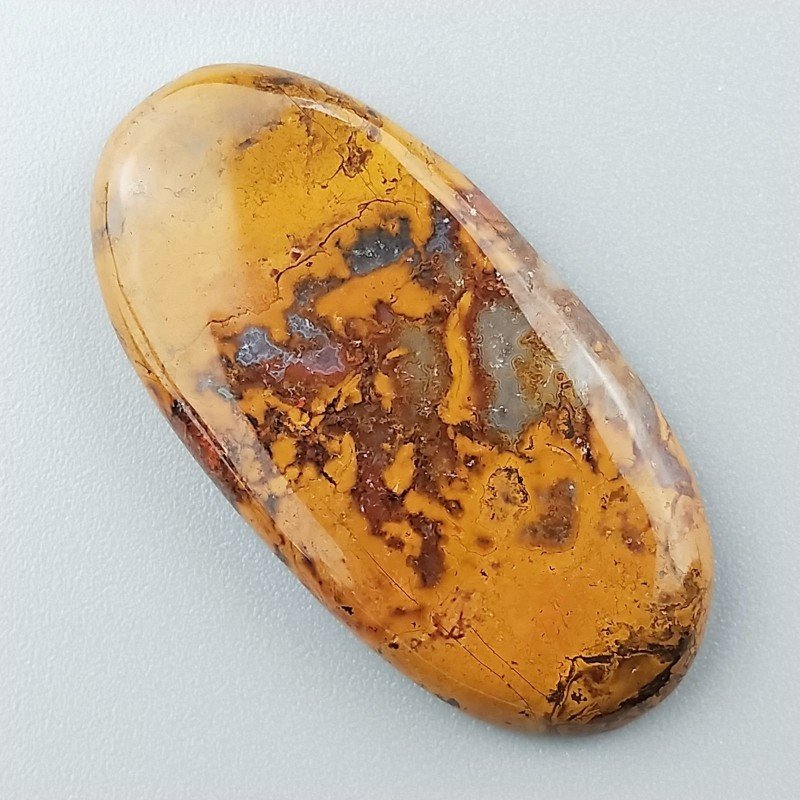 Diaspro Giallo Naturale Forma Ovale Piatto Cabochon Liscio Fatto a Mano 40X20X5mm 8,25gm 1pz