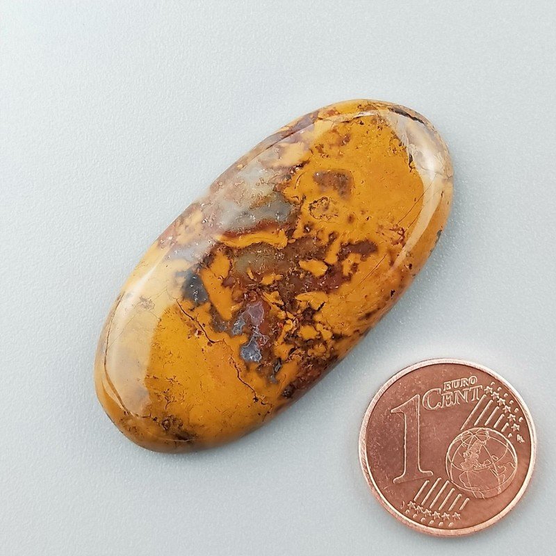 Diaspro Giallo Naturale Forma Ovale Piatto Cabochon Liscio Fatto a Mano 40X20X5mm 8,25gm 1pz