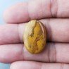 Diaspro Giallo Naturale Forma Ovale Piatto Cabochon Liscio Fatto a Mano 25X17X5mm 4,60gm 1pz