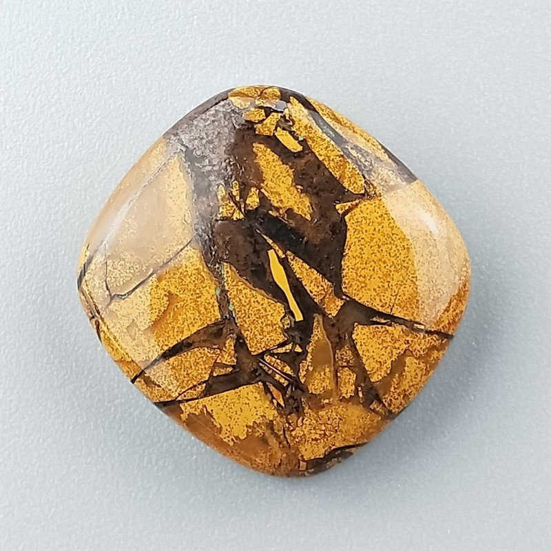 Diaspro Giallo Forma Rettangolare Piatto Cabochon Liscio Fatto a Mano 20X19mm 4,90gm 1pz