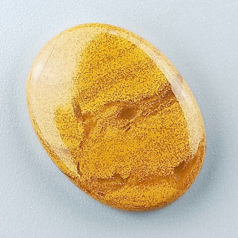 Diaspro Giallo Naturale Forma Ovale Piatto Cabochon Liscio Fatto a Mano 24X18X5mm 4,65gm 1pz