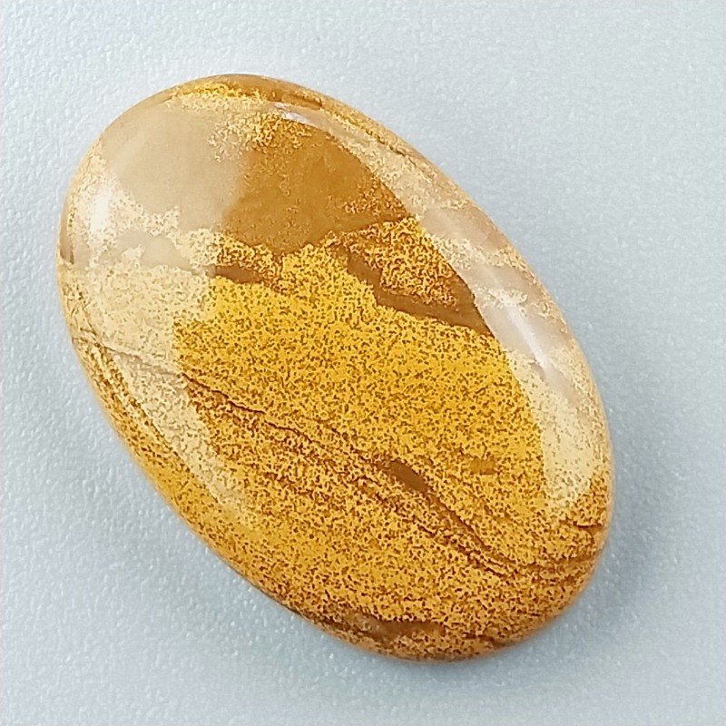 Diaspro Giallo Naturale Forma Ovale Piatto Cabochon Liscio Fatto a Mano 24X15X5mm 3,45gm 1pz