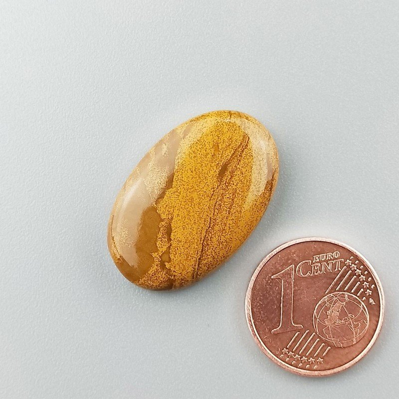 Diaspro Giallo Naturale Forma Ovale Piatto Cabochon Liscio Fatto a Mano 24X15X5mm 3,45gm 1pz