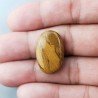 Diaspro Giallo Naturale Forma Ovale Piatto Cabochon Liscio Fatto a Mano 24X15X5mm 3,45gm 1pz