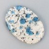 K2 'Raindrop Azurite' Naturale Forma Ovale Piatto Cabochon Liscio Fatto a Mano 38X27X6mm 10,60gm 1pz