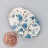 K2 'Raindrop Azurite' Naturale Forma Ovale Piatto Cabochon Liscio Fatto a Mano 38X27X6mm 10,60gm 1pz