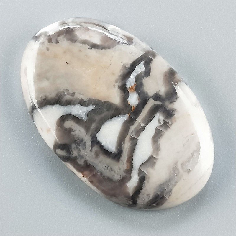 Diaspro Maligano Grigio Naturale Forma Ovale Piatto Cabochon Liscio Fatto a Mano 29X24X5mm 8,85gm 1pz