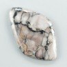 Diaspro Maligano Grigio Naturale Forma Fantasia Piatto Cabochon Liscio Fatto a Mano 45X28X5mm 9,32gm 1pz