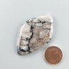 Diaspro Maligano Grigio Naturale Forma Fantasia Piatto Cabochon Liscio Fatto a Mano 45X28X5mm 9,32gm 1pz