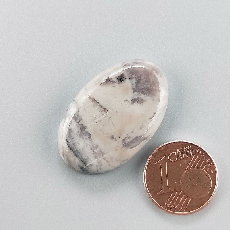 Diaspro Maligano Grigio Naturale Forma Ovale Piatto Cabochon Liscio Fatto a Mano 30X19X6mm 5,70gm 1pz