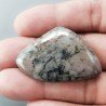 Diaspro Maligano Grigio Naturale Forma Fantasia Piatto Cabochon Liscio Fatto a Mano 41X28X5mm 8,42gm 1pz