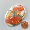Diaspro Maligano Multicolore Naturale Forma Ovale Piatto Cabochon Liscio Fatto a Mano 51X36X6mm 21,60gm 1pz