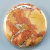 Diaspro Maligano Multicolore Naturale Forma Tondo Piatto Cabochon Liscio Fatto a Mano 40X6mm 19,06gm 1pz
