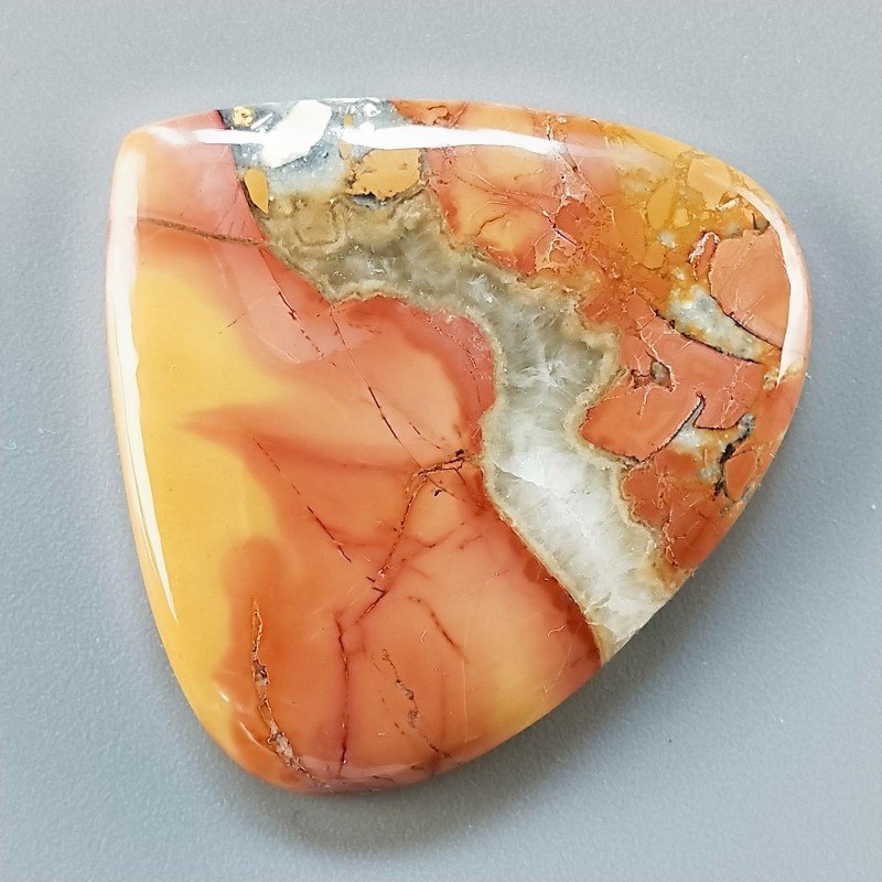 Diaspro Maligano Multicolore Naturale Forma Cuore Piatto Cabochon Liscio Fatto a Mano 37X40X6mm 14,20gm 1pz