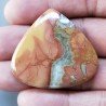Diaspro Maligano Multicolore Naturale Forma Cuore Piatto Cabochon Liscio Fatto a Mano 37X40X6mm 14,20gm 1pz