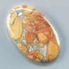 Diaspro Maligano Multicolore Naturale Forma Ovale Piatto Cabochon Liscio Fatto a Mano 47X30X6mm 16,63gm 1pz